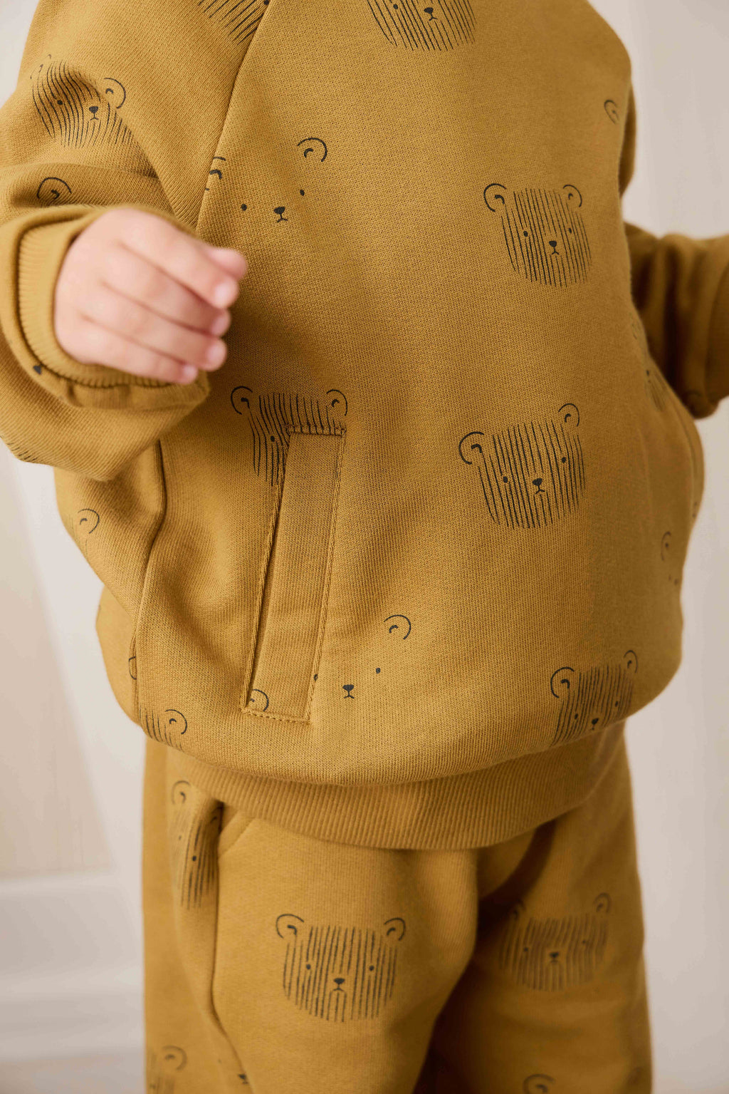 Sweat-shirt en coton biologique - Tête d'ours en peluche sarrasin