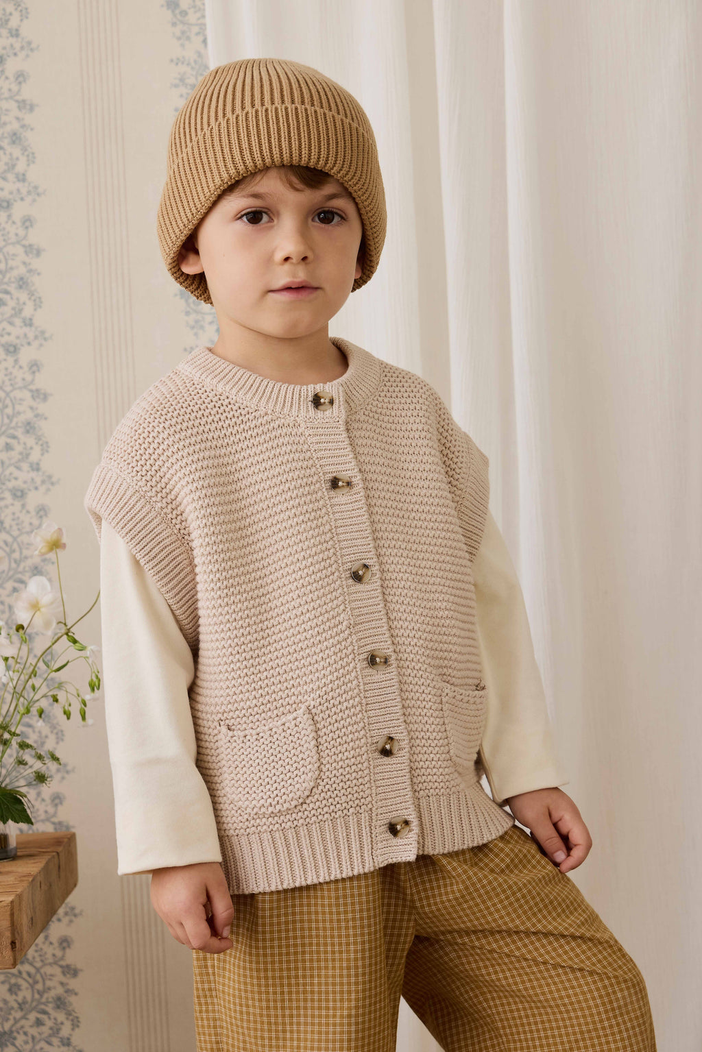 Gilet en maille - Chiné avoine