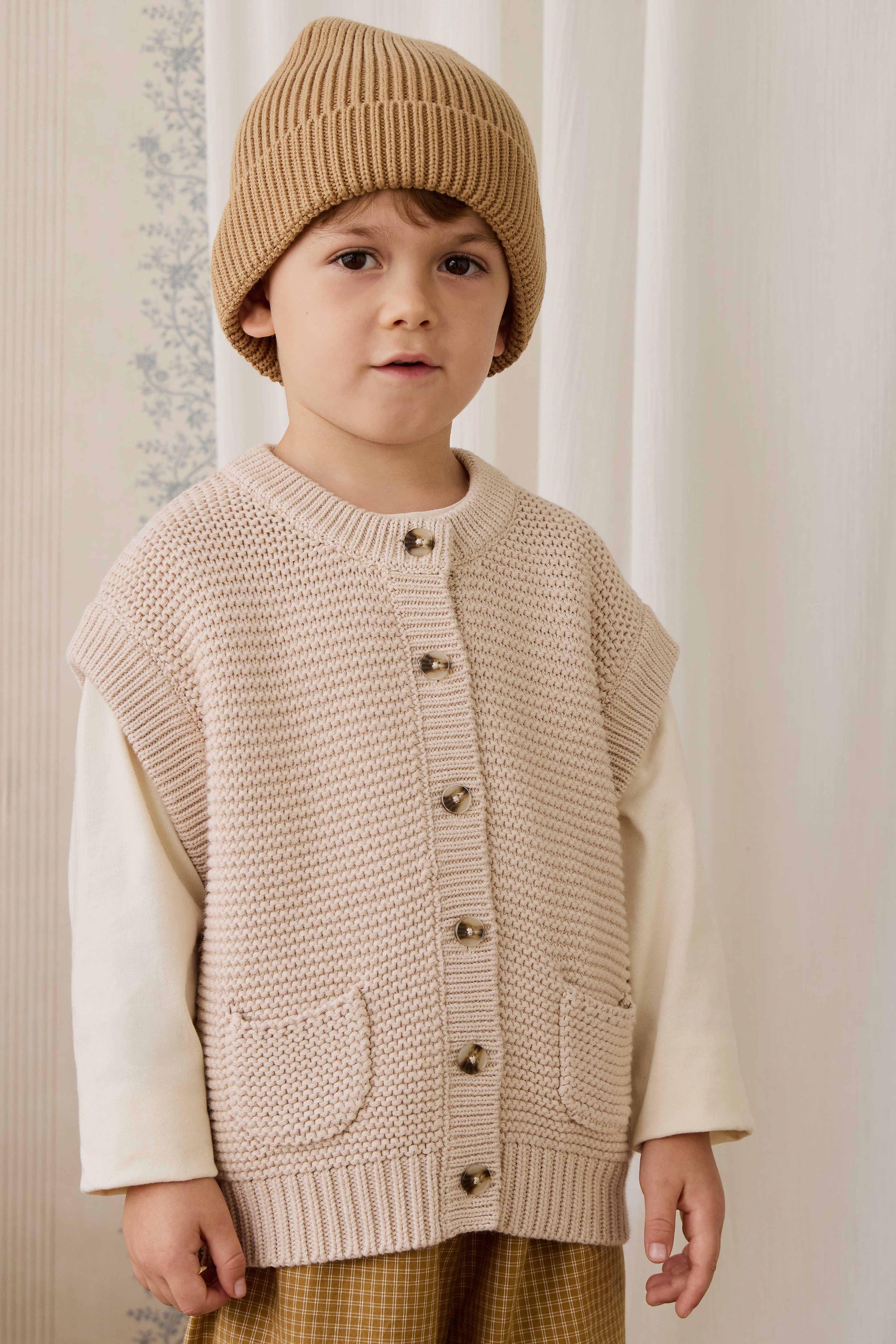 Gilet en maille - Chiné avoine