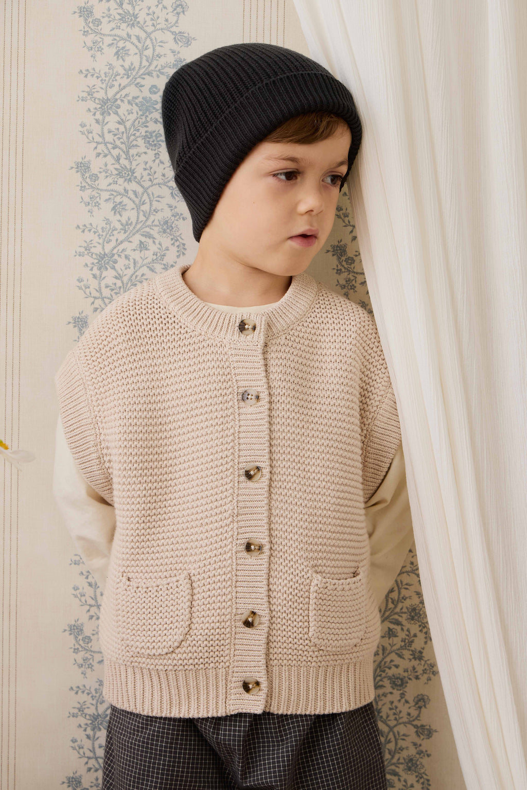 Gilet en maille - Chiné avoine