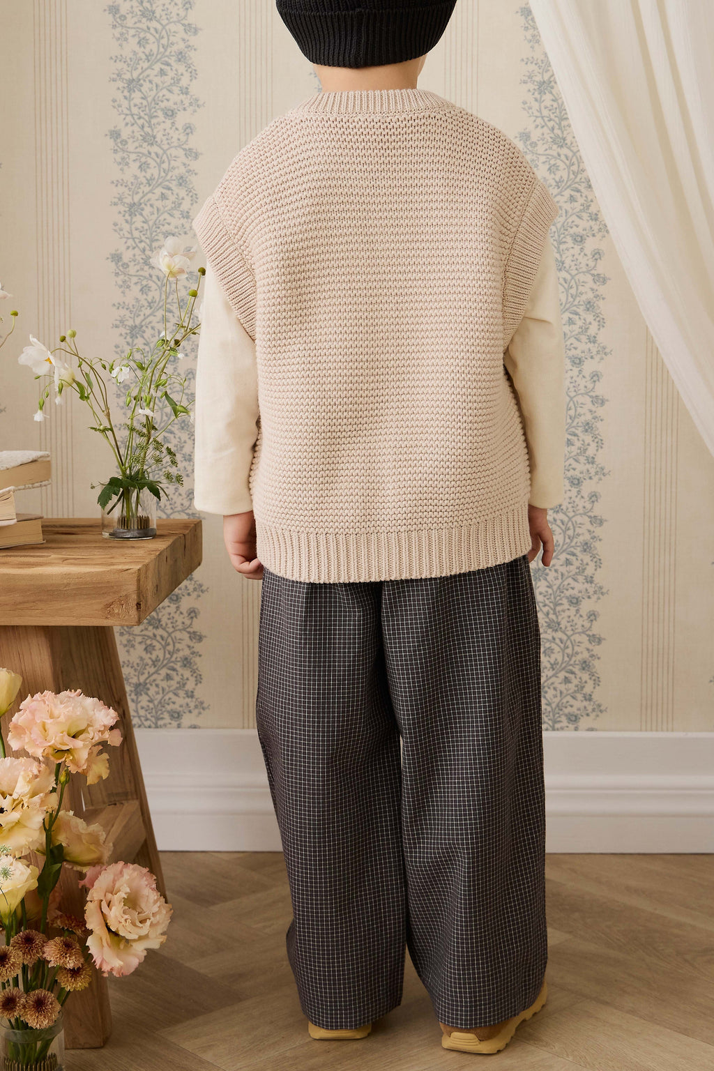 Pantalon en coton biologique - Basalt Grid
