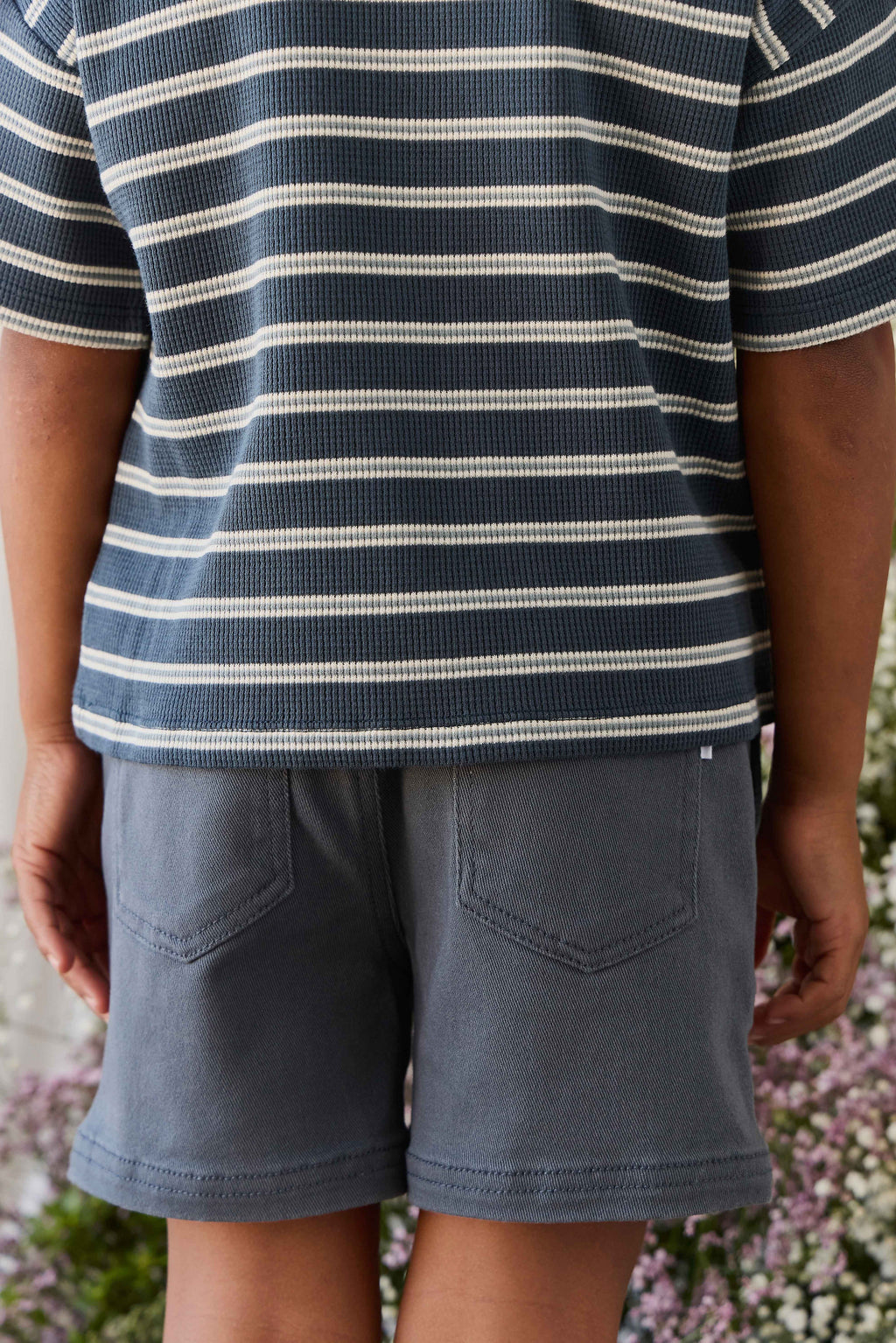 Short en pur coton bleu foncé pour enfant | 6 mois - 8 ans