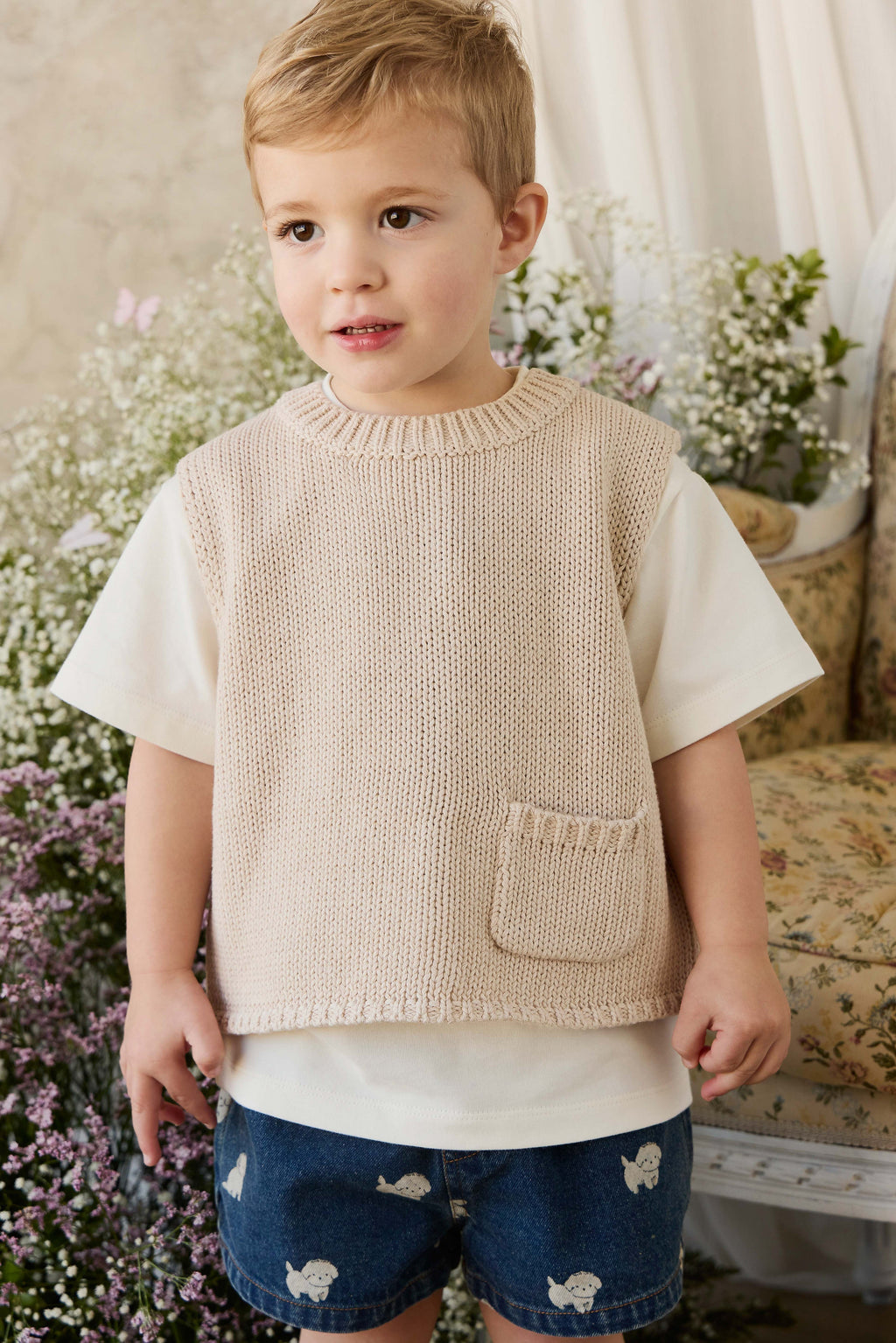 Gilet tricoté – Lin vintage