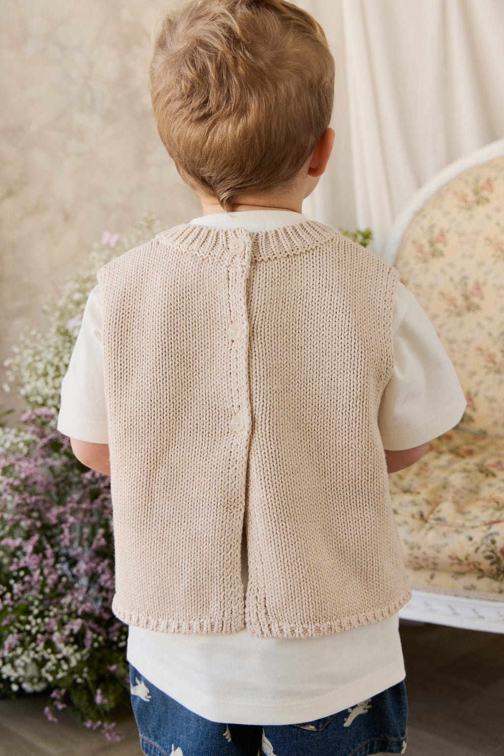 Gilet tricoté – Lin vintage
