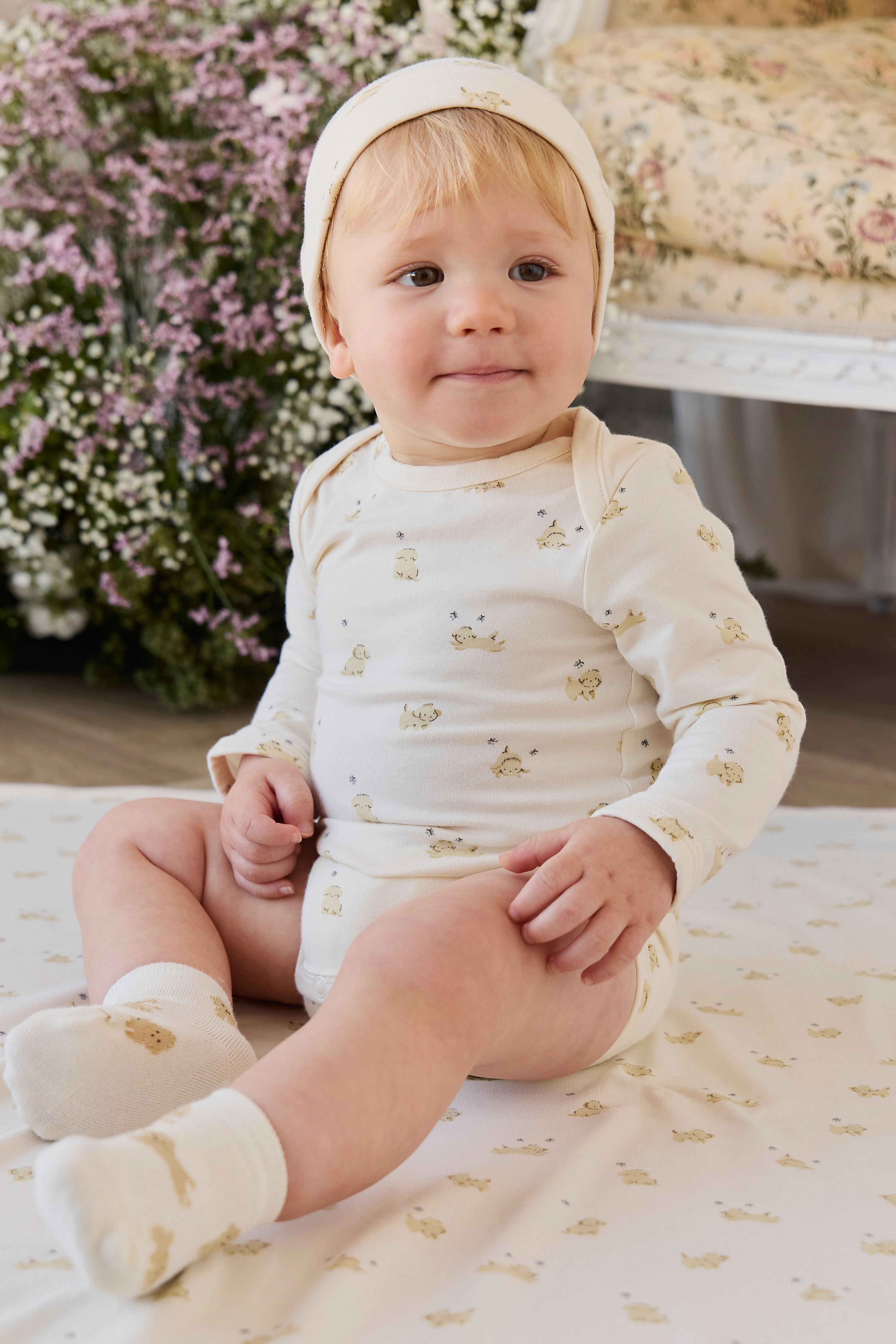 Body en coton biologique à manches longues - Honey taquin