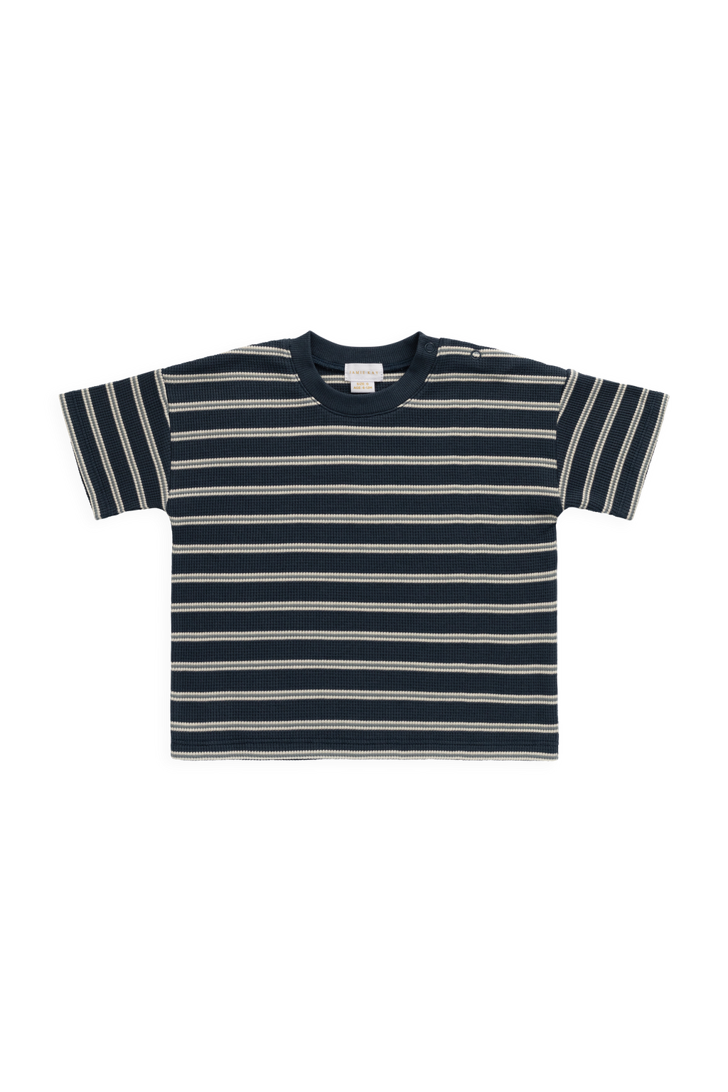 T-shirt gaufré en coton biologique – Rayures Rêveur Capitaine