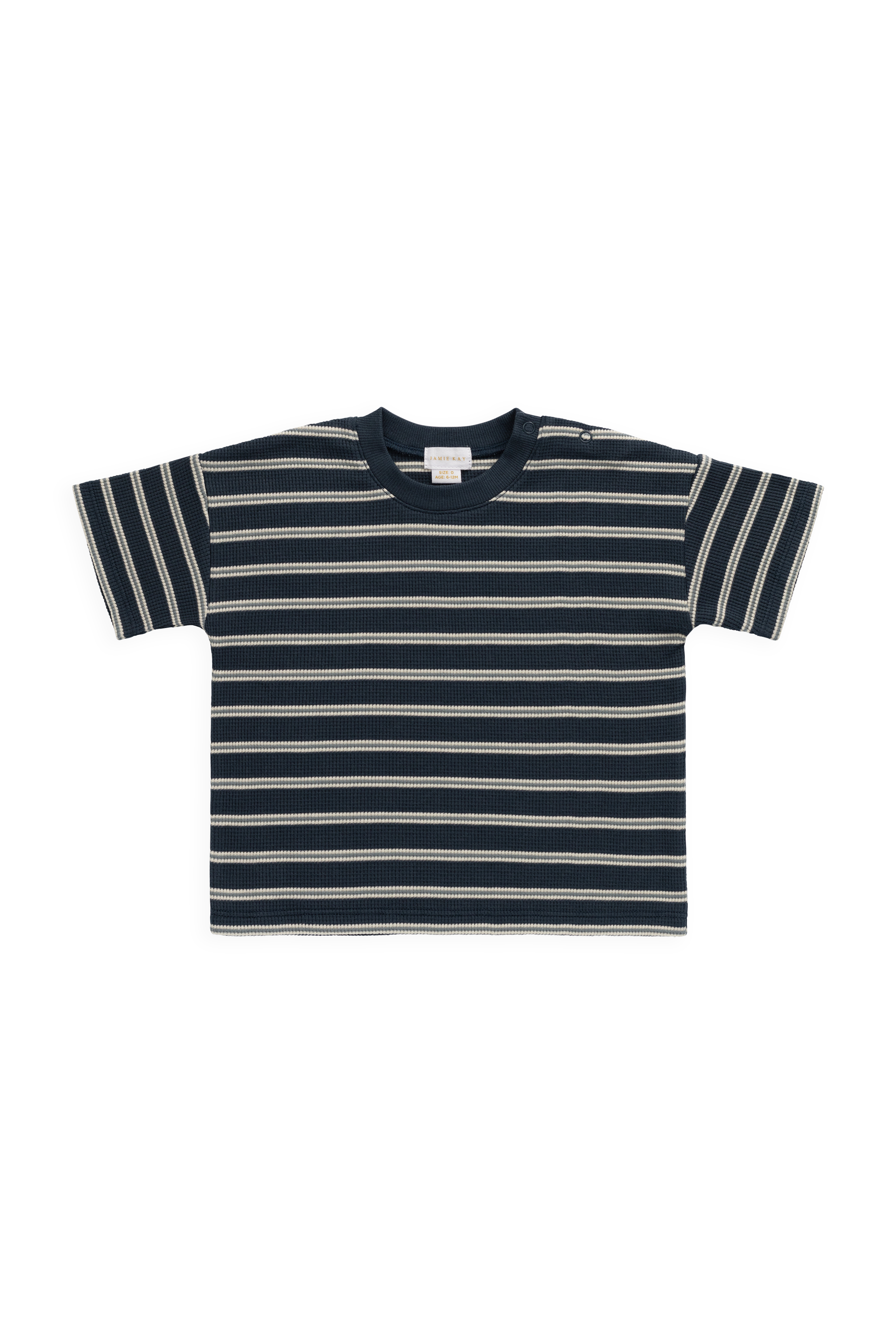 T-shirt gaufré en coton biologique – Rayures Rêveur Capitaine