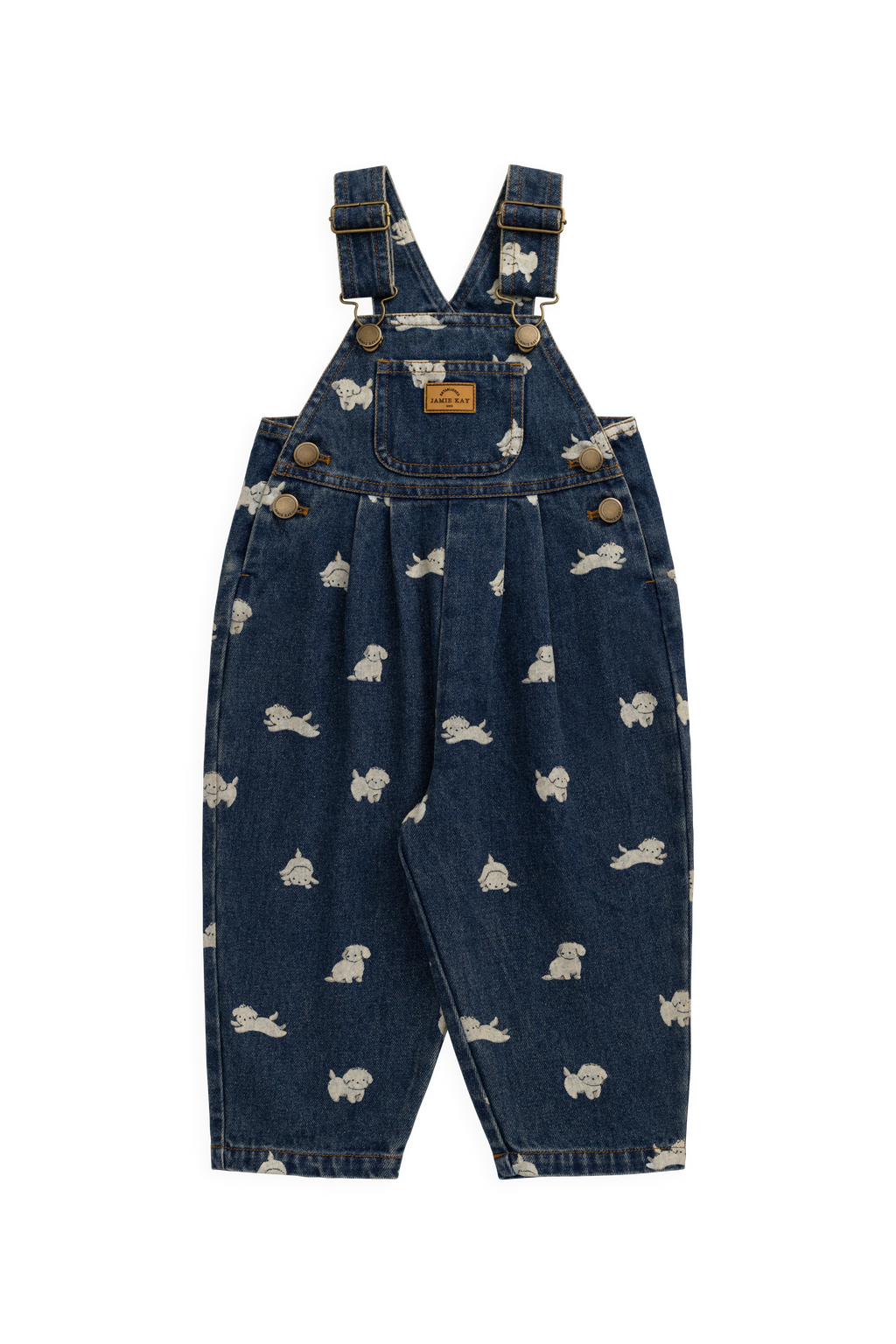 Salopette en jean imprimé chiot – Bébé et enfant (6 mois–6 ans)