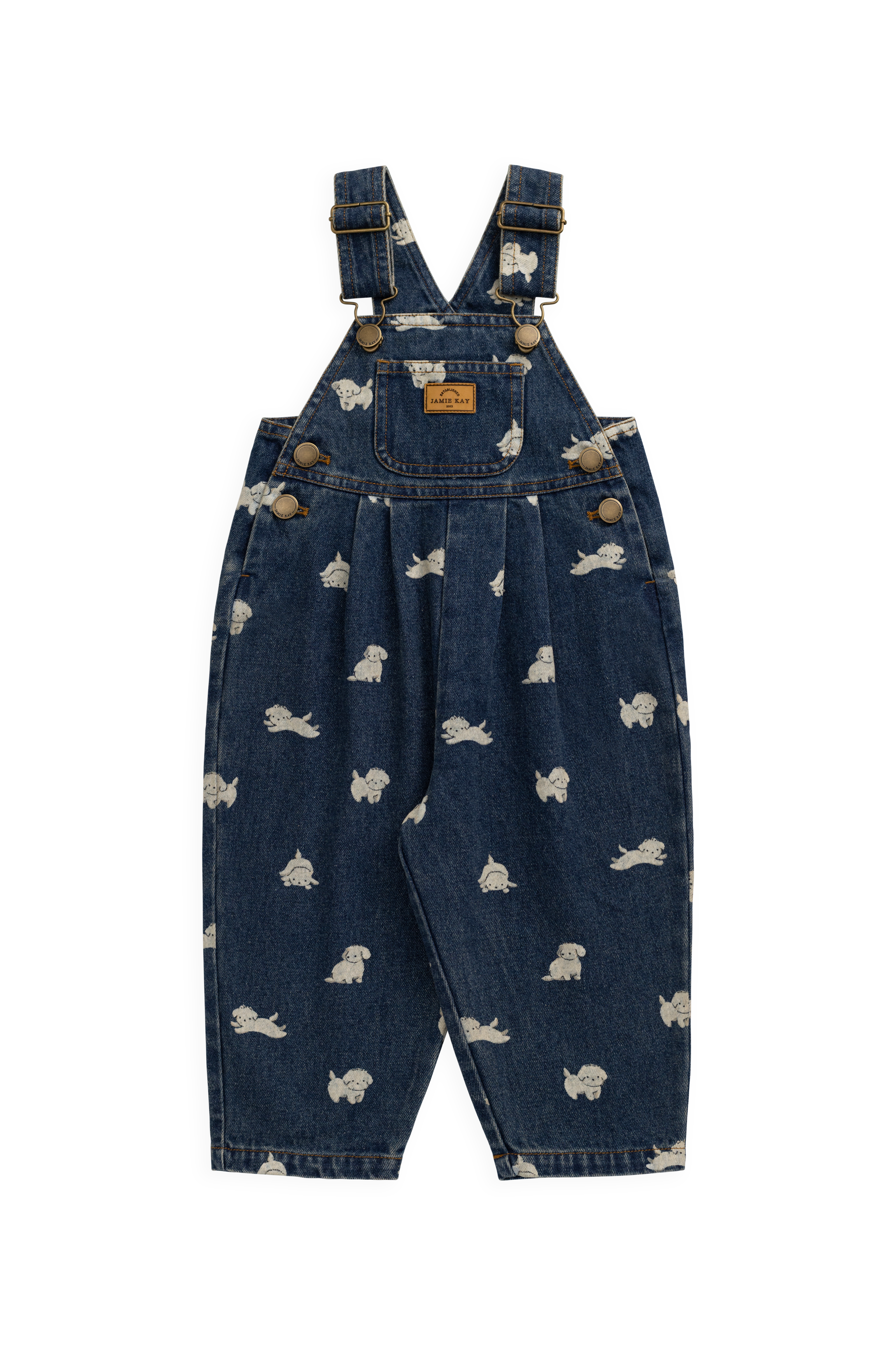 Salopette en jean imprimé chiot – Bébé et enfant (6 mois–6 ans)