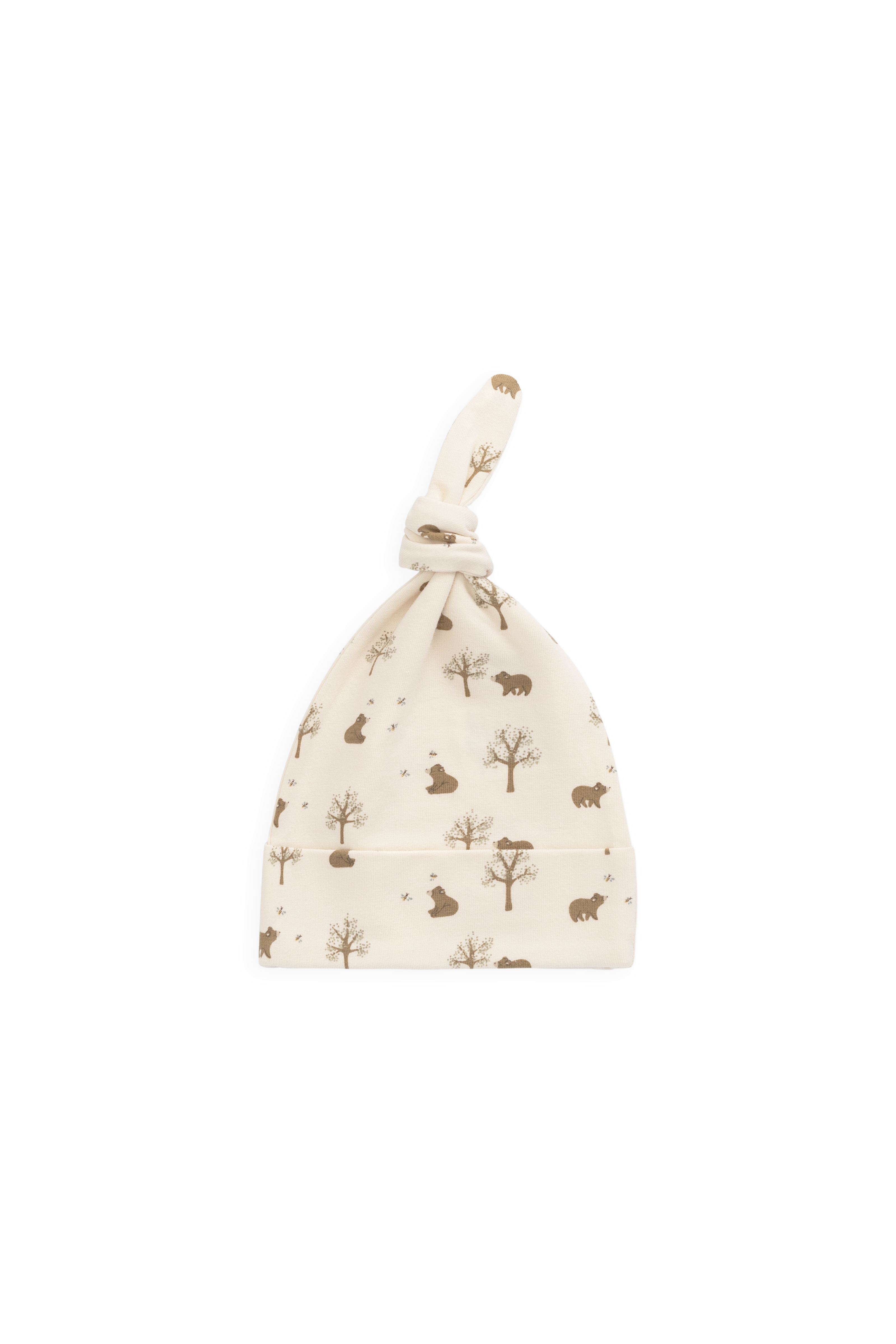 Bonnet noué en coton biologique - Nuage miel