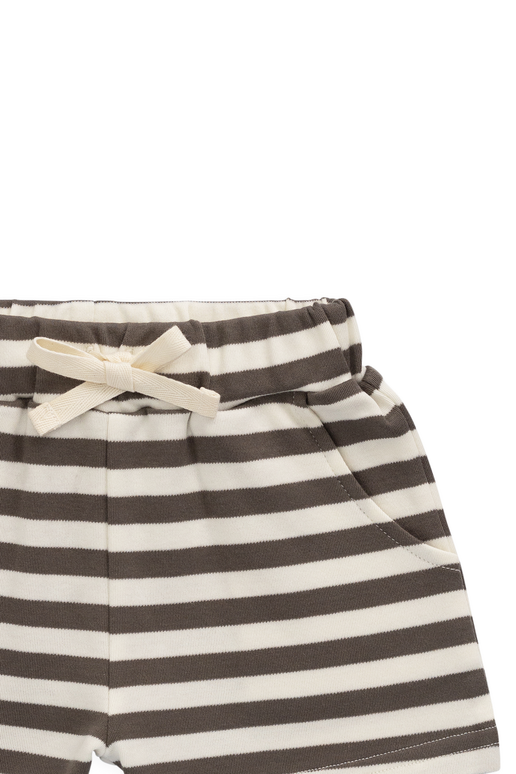 Short en coton Pima - Rayure essentielle Raku / Nuage