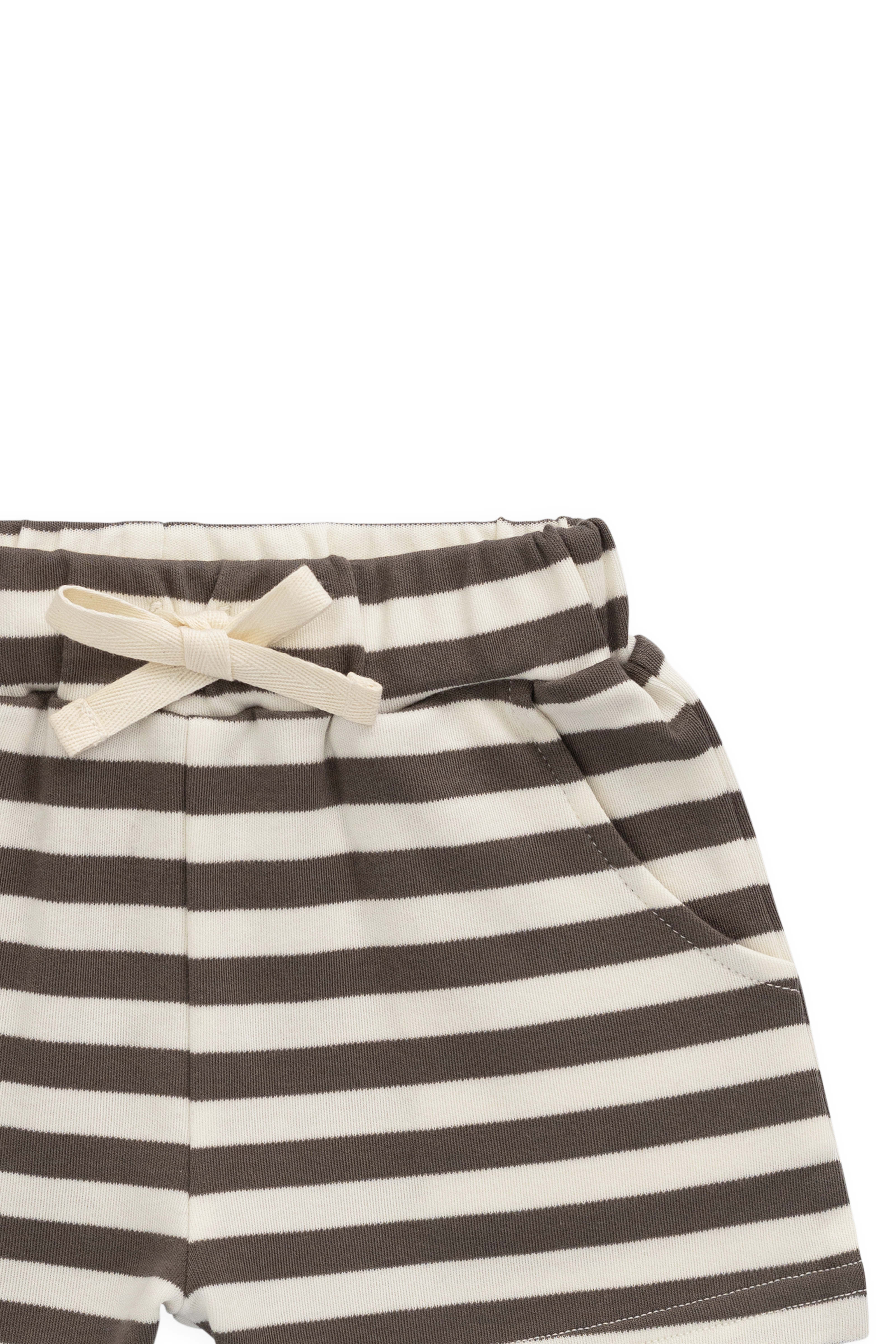Short en coton Pima - Rayure essentielle Raku / Nuage