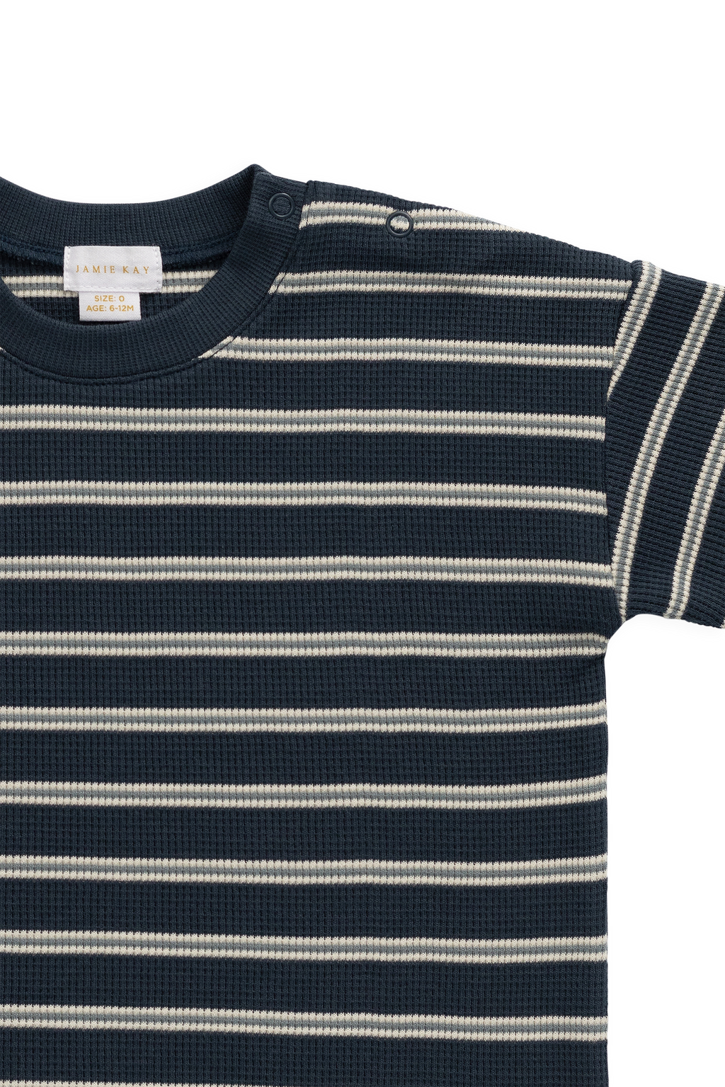 T-shirt gaufré en coton biologique – Rayures Rêveur Capitaine