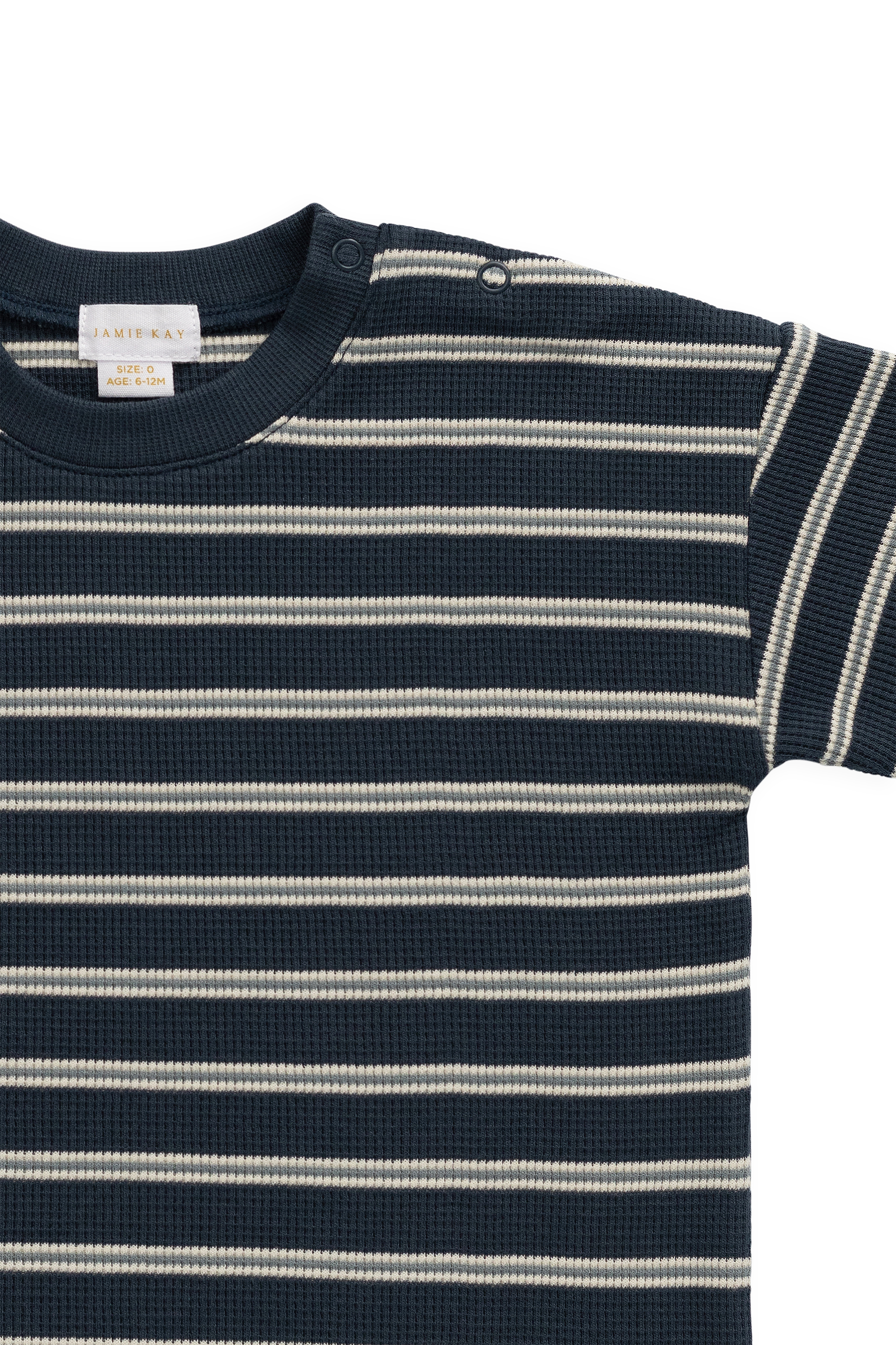 T-shirt gaufré en coton biologique – Rayures Rêveur Capitaine