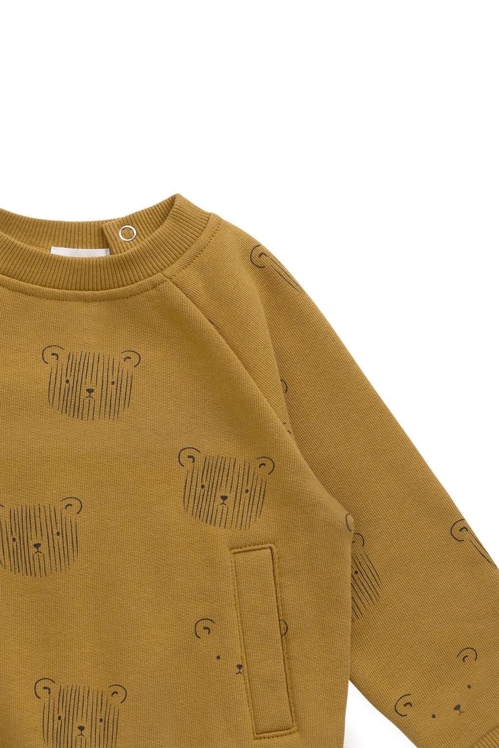 Sweat-shirt en coton biologique - Tête d'ours en peluche sarrasin
