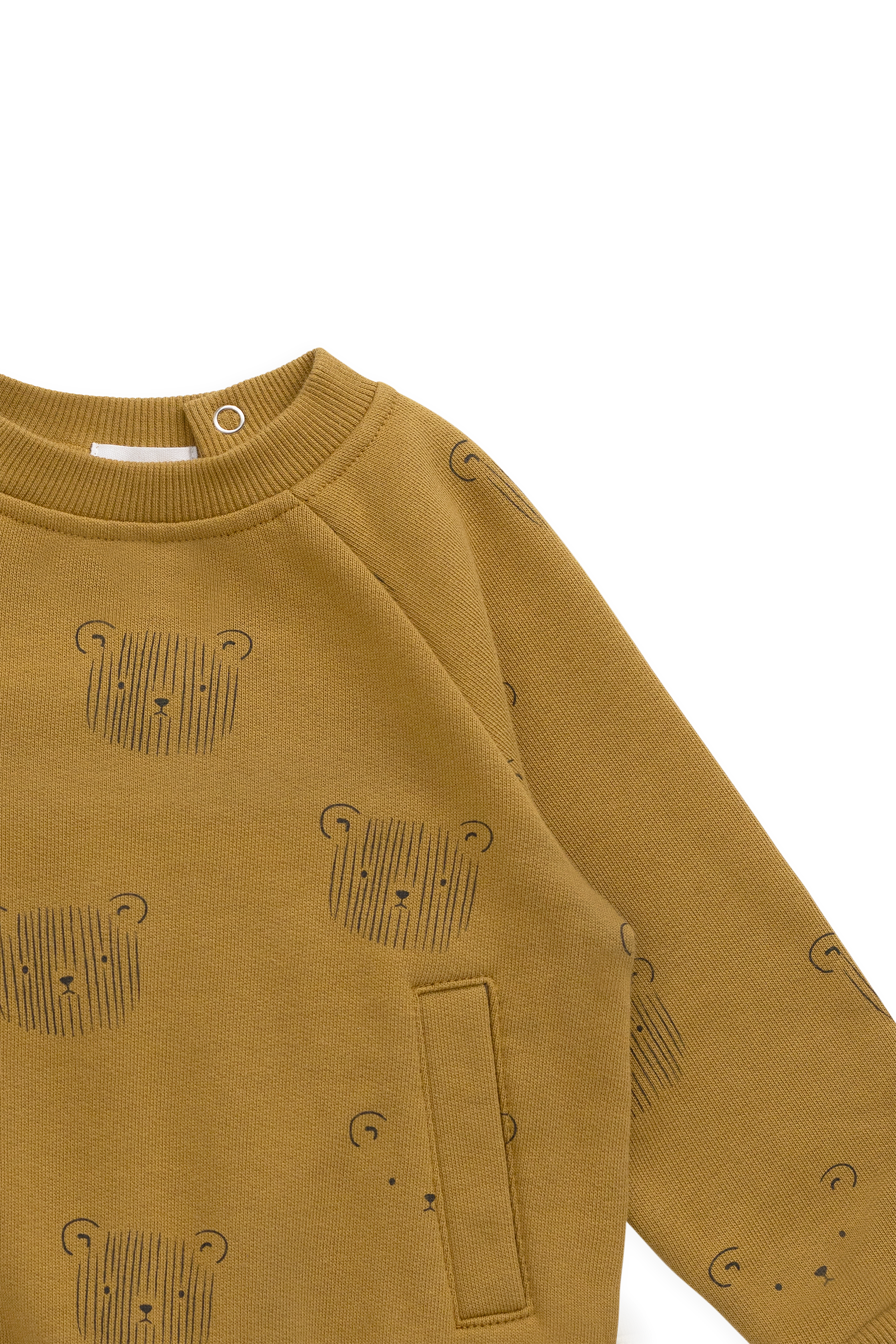Sweat-shirt en coton biologique - Tête d'ours en peluche sarrasin