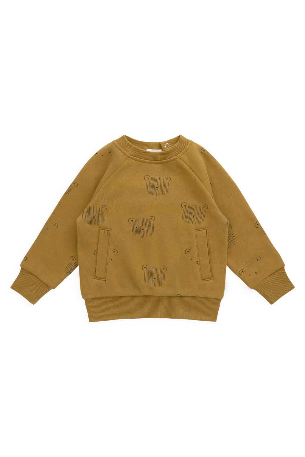 Sweat-shirt en coton biologique - Tête d'ours en peluche sarrasin