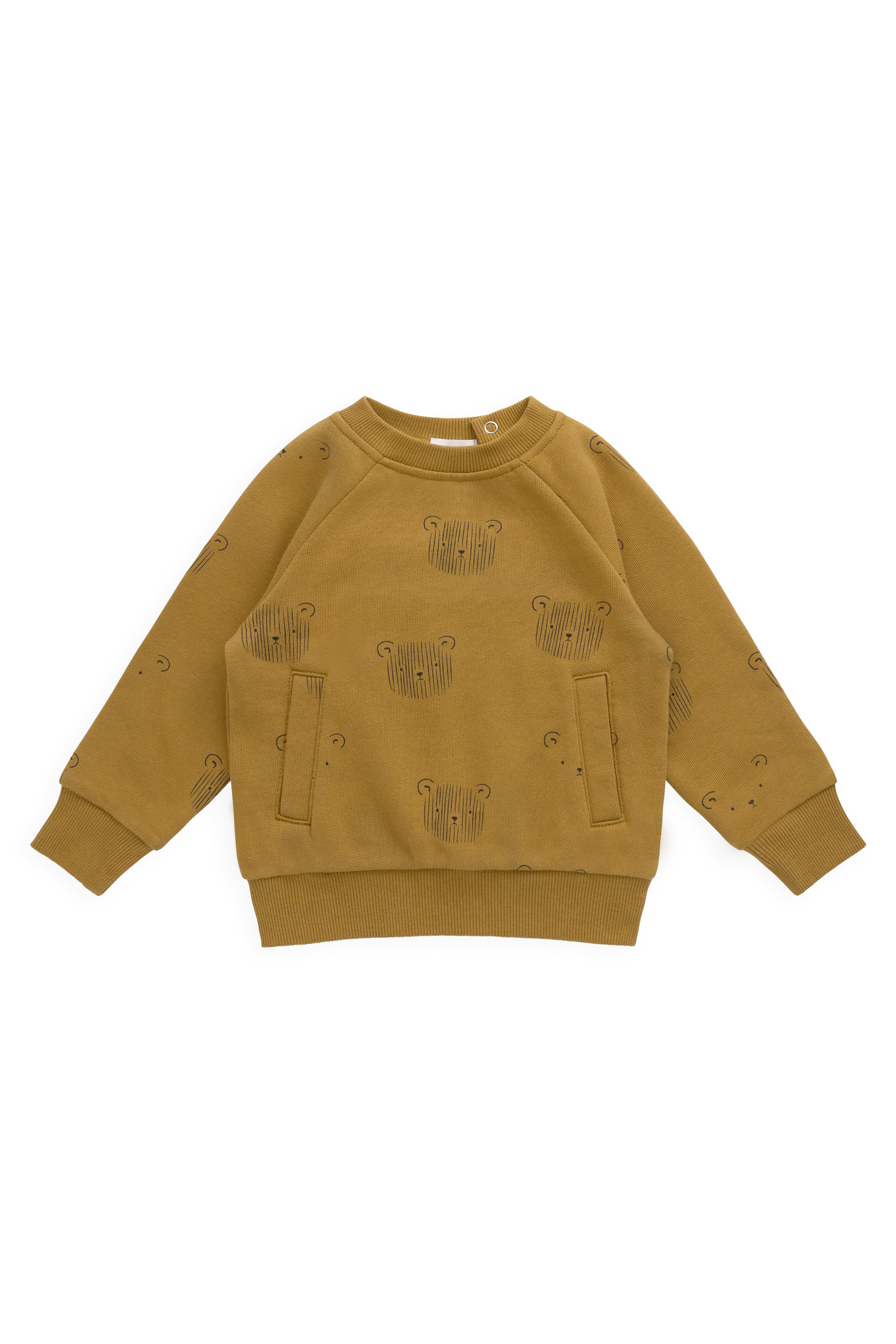 Sweat-shirt en coton biologique - Tête d'ours en peluche sarrasin